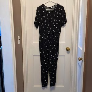 Black floral jump suit